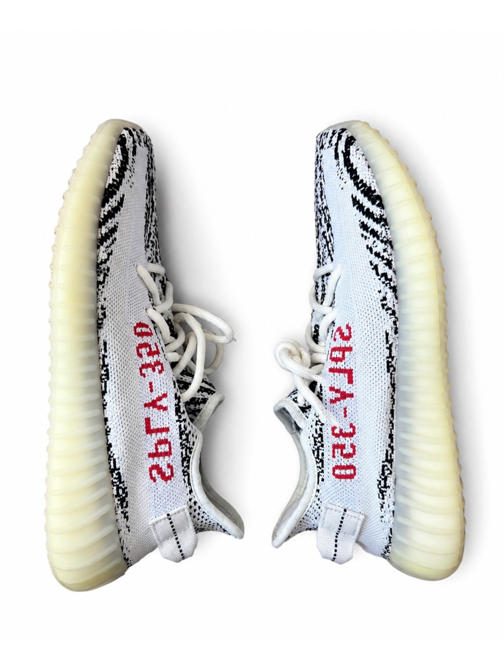 adidas Yeezy Boost 350 V2 Zebra CP9654 Men’s Size 8.5 White Black Red